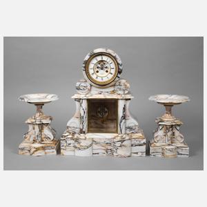 Große Uhrengarnitur Marmor
