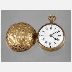 Hochfeine Spindeluhr im Doppelgehäuse