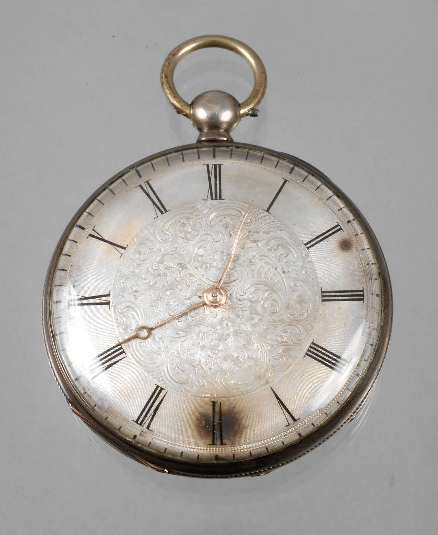 Schlüsseluhr Silber