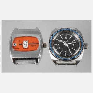 Zwei Armbanduhren DDR
