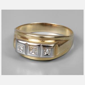 Damenring mit drei Diamanten