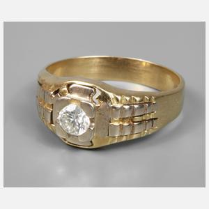 Herrenring mit Brillant von ca. 0,45 ct