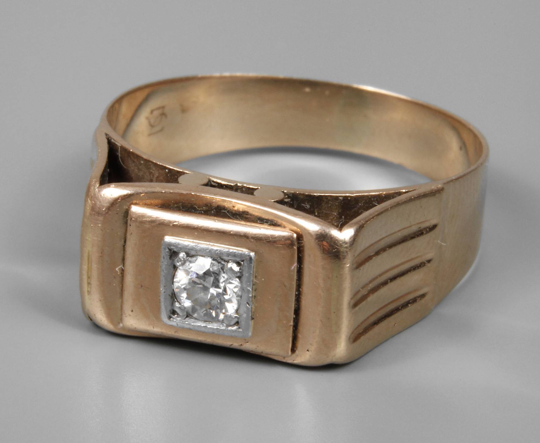 Herrenring mit Brillant ca. 0,2 ct