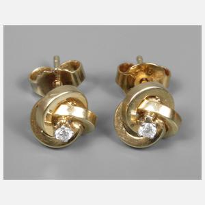 Paar Ohrstecker mit Brillanten