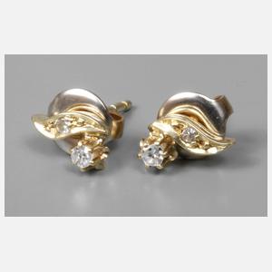 Paar Ohrstecker mit Diamanten