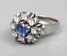 Damenring mit Saphir und Brillanten