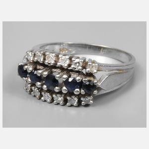 Damenring mit Saphiren und Brillanten