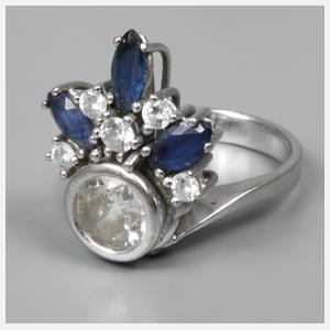 Damenring mit Saphiren und Diamanten