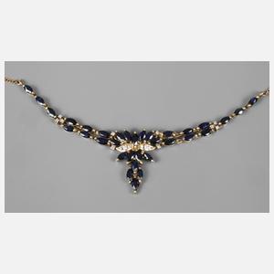 Collier mit Saphiren und Brillanten