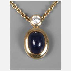 Anhänger mit Saphir und Brillant