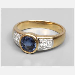 Damenring mit feinem Saphir und Diamanten