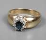Damenring mit Saphir und Brillanten