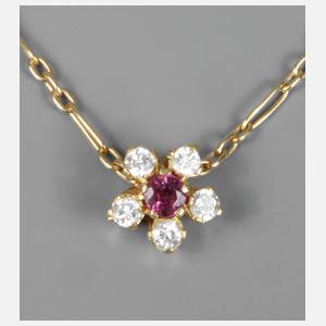 Anhänger mit Brillanten und Rubin