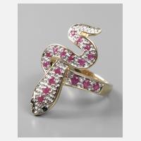 Damenring mit Rubinen und Saphiren111