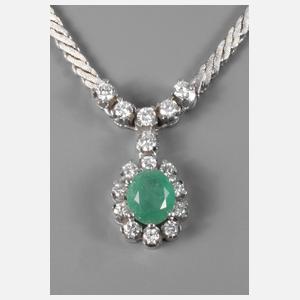 Collier mit Smaragd und Brillanten