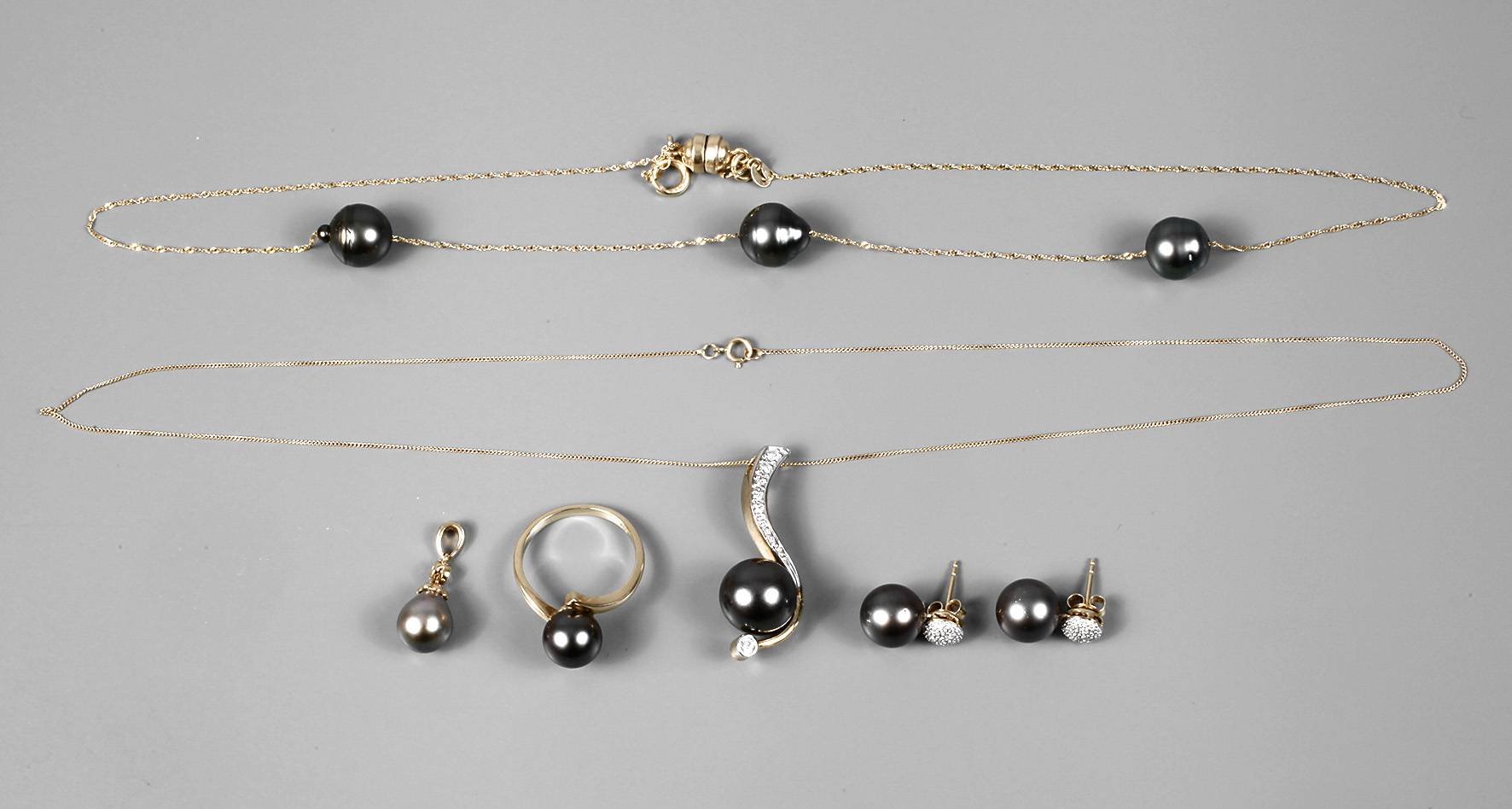 Konvolut Schmuck mit Tahiti-Perlen