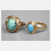 Zwei Damenringe mit Türkisen111