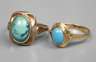 Zwei Damenringe mit Türkisen