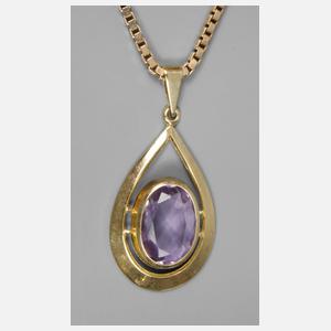 Anhänger mit Amethyst an Kette