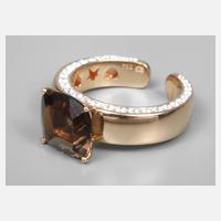 Damenring mit Rauchquarz und Brillanten111