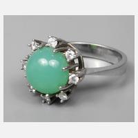 Damenring mit Chrysopras und Brillanten111