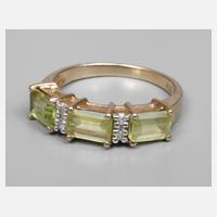 Damenring mit Peridot und Diamanten111