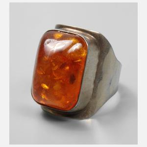 Silberring mit Bernstein