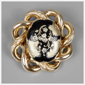 Biedermeierbrosche mit Saatperlen