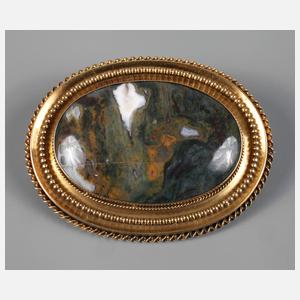 Biedermeierbrosche mit Moosachat