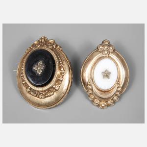 Zwei Biedermeierbroschen