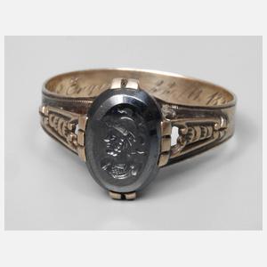 Herrenring mit Hämatitgemme