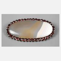 Brosche mit Achat und Granatbesatz111