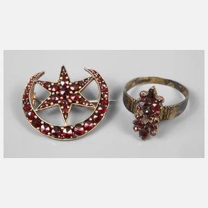 Zwei Teile Granatschmuck