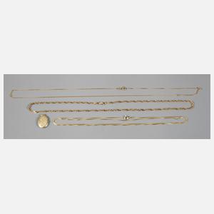 Konvolut Goldketten mit Anhänger