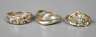 Drei Damenringe