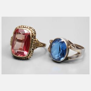 Zwei Damenringe mit Steinbesatz