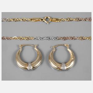 Kette und Paar Creolen