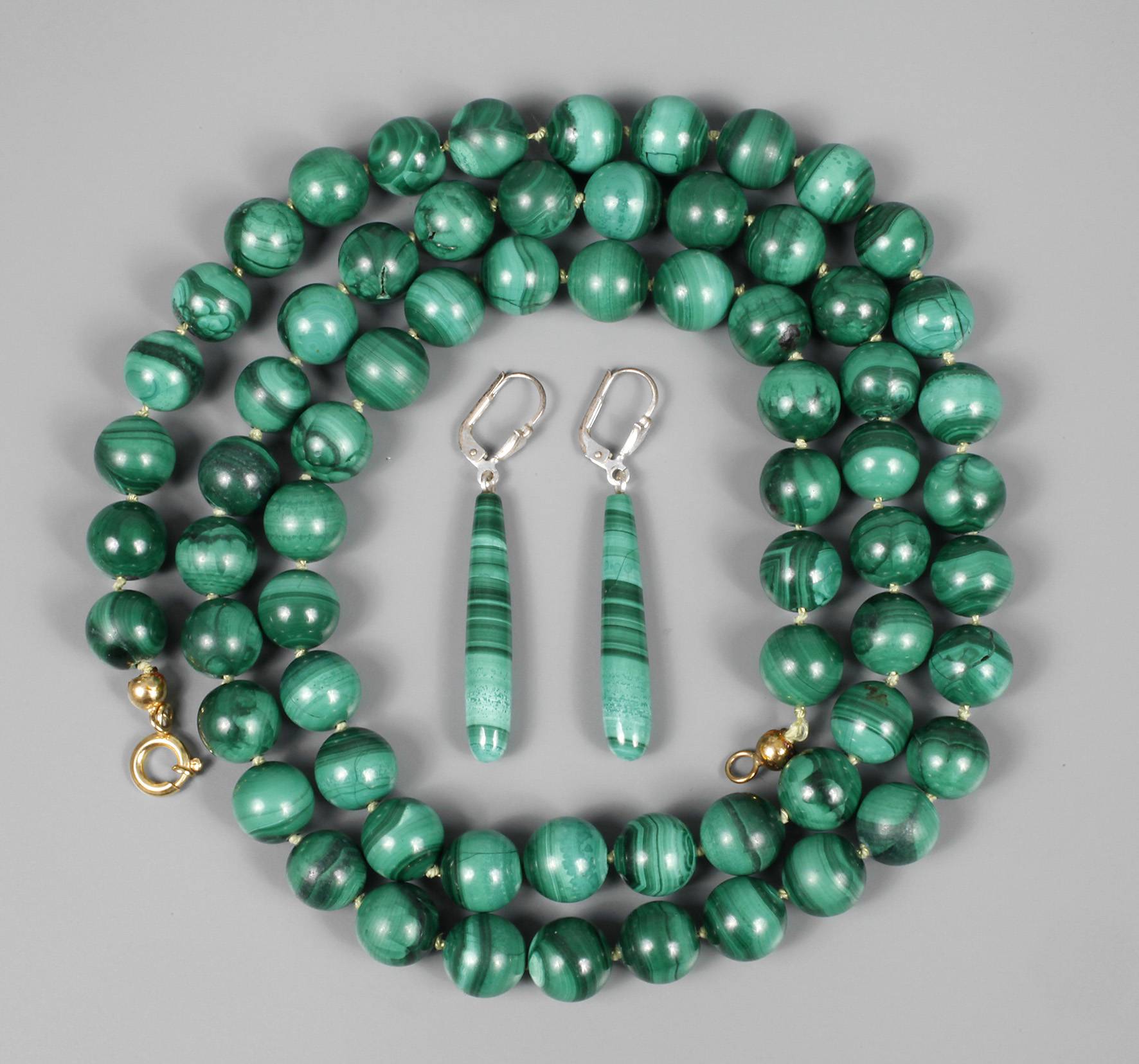 Kette und Ohrhänger Malachit