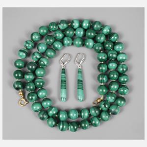 Kette und Ohrhänger Malachit