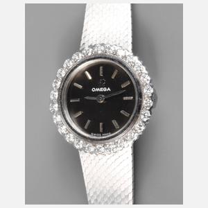 Omega Damenarmbanduhr Weißgold mit Brillanten