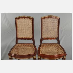 Klassizistischer Esstisch und sechs Stühle