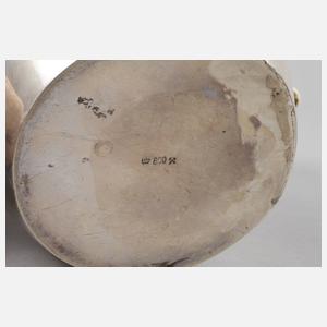 Silber Kaffeekanne und Sahnekännchen Jugendstil