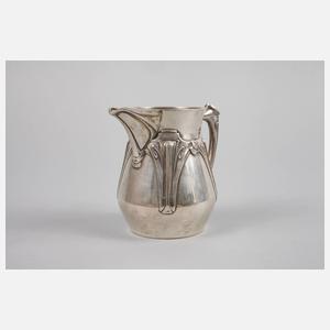 Silber Kaffeekanne und Sahnekännchen Jugendstil