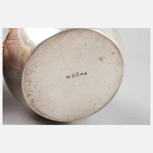 Silber Kaffeekanne und Sahnekännchen Jugendstil