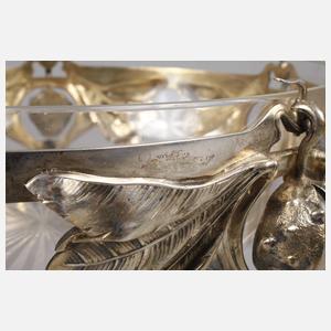 Silberschale Kastaniendekor