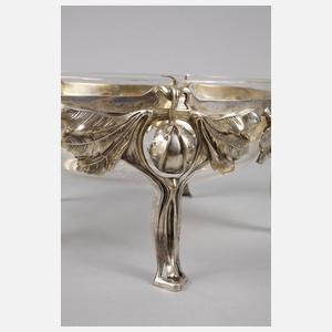 Silberschale Kastaniendekor