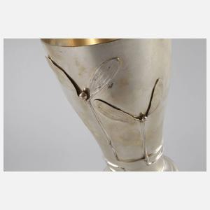 Silbervase Misteldekor