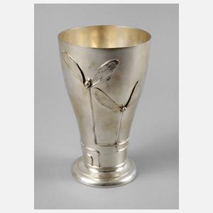 Silbervase Misteldekor