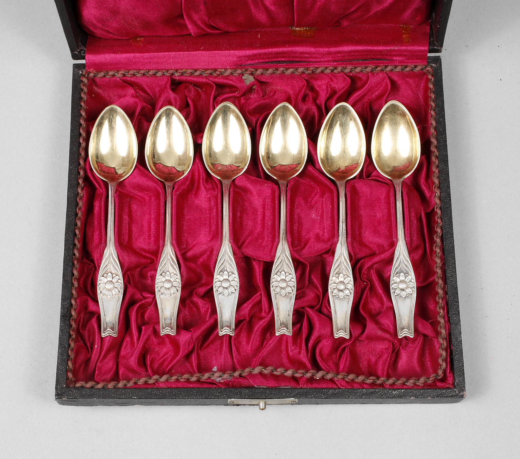 Sechs Mokkalöffel Jugendstil