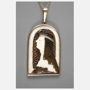 Feiner Anhänger mit Elfenbein und Schildpatt